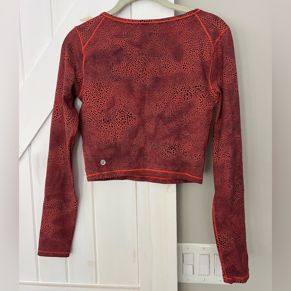 lululemon athletica orange/purple Patterned Long Sleeve Tee